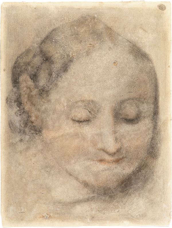 Scuola Marchigiana fine del XVII secolo - Studio di testa baroccesca
