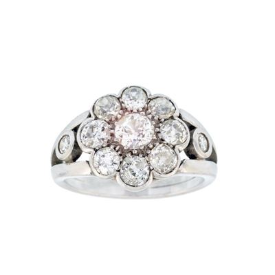 Anello in Oro Bianco Fiore di Diamanti