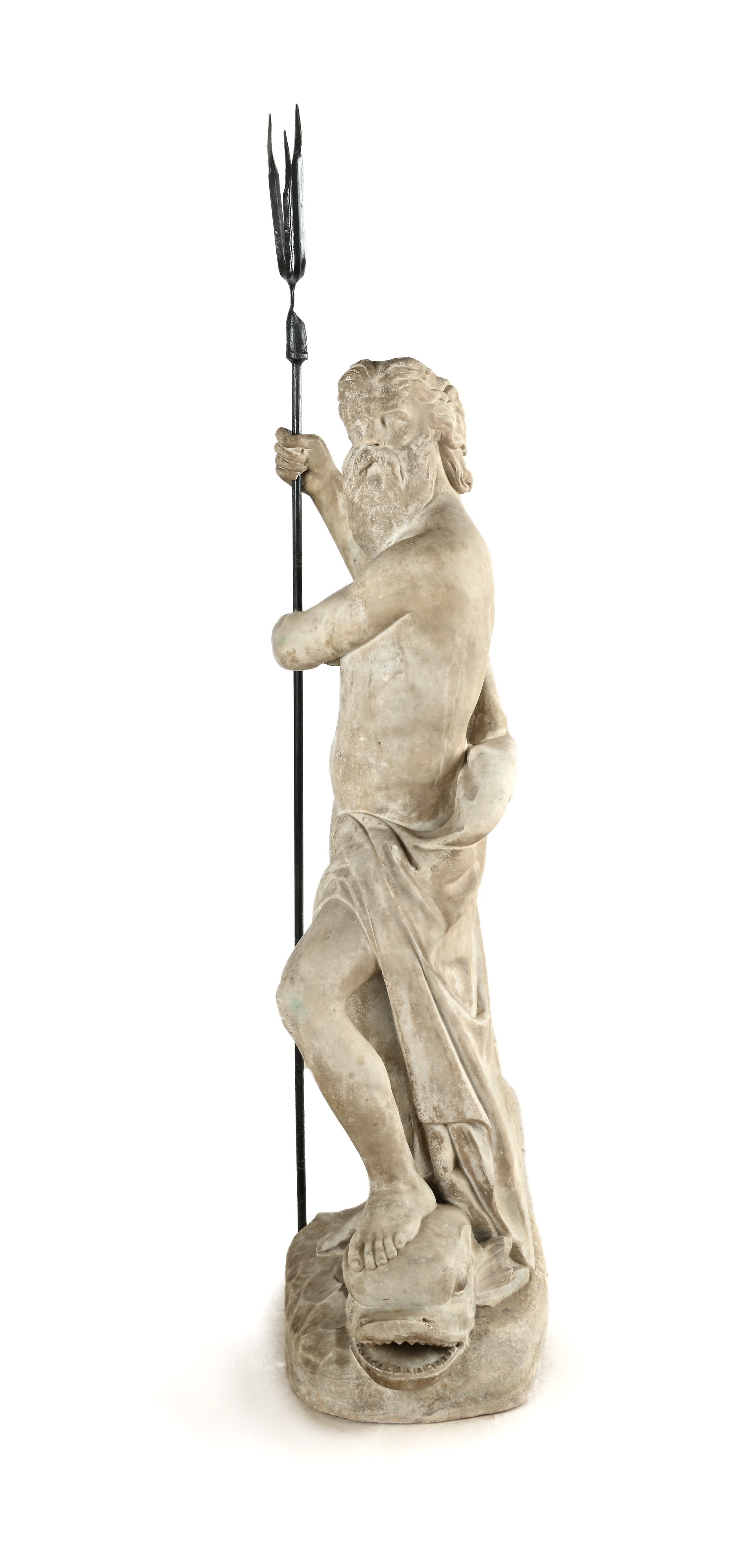 Scultura in marmo raffigurante il dio Nettuno, XIX secolo