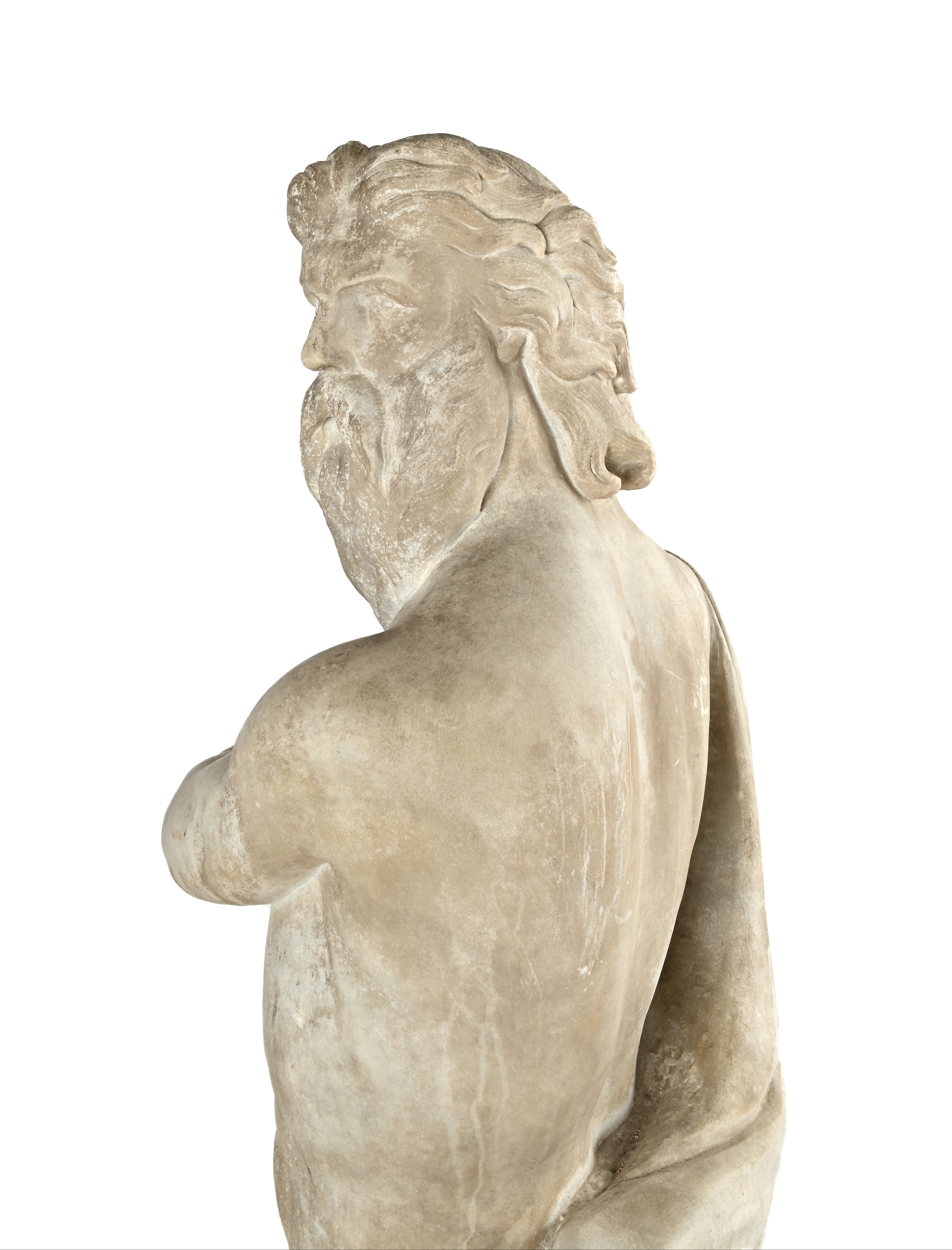 Scultura in marmo raffigurante il dio Nettuno, XIX secolo
