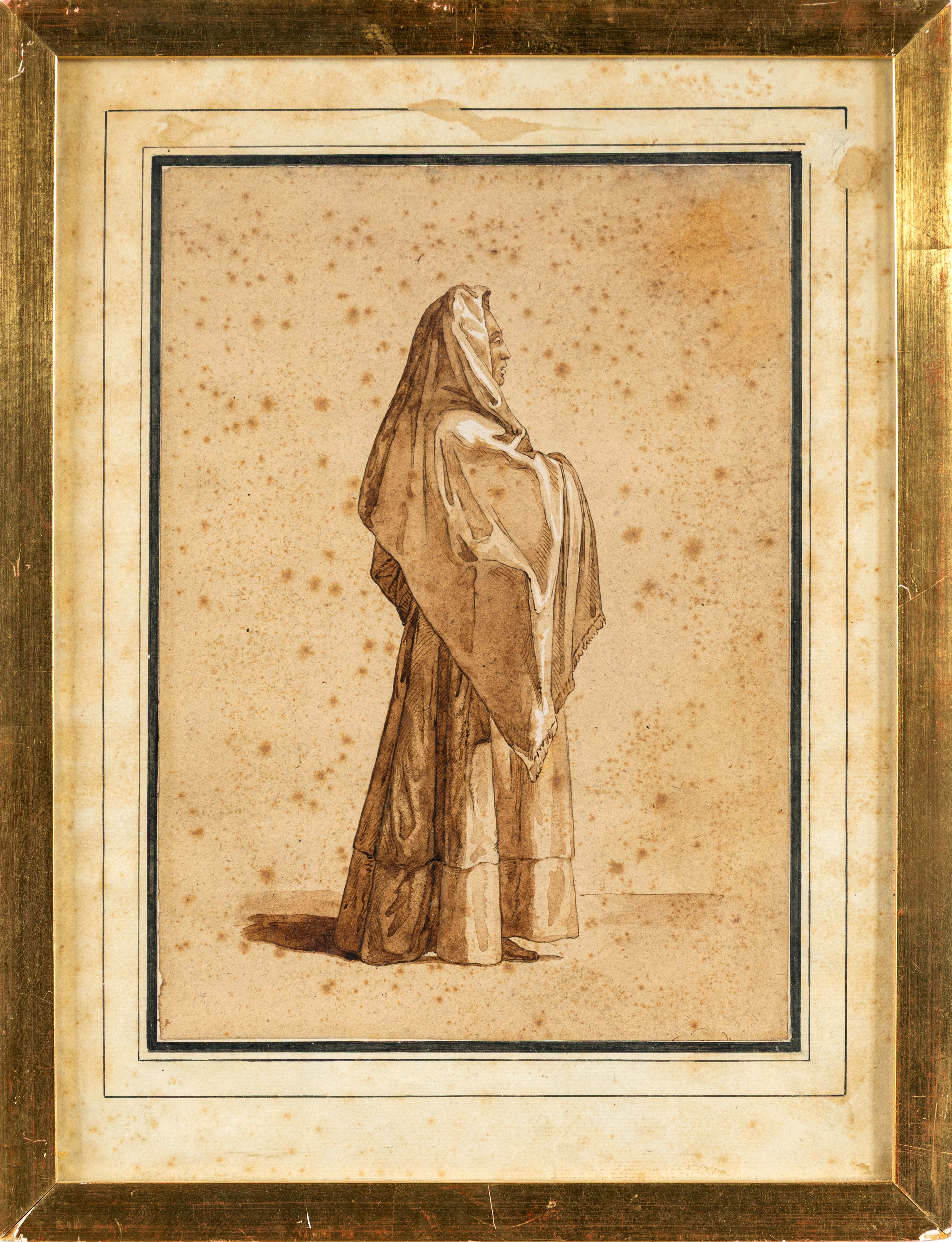 Scuola Veneta del XVIII Secolo - Studio di Figura Dall'annuncio a San Zaccaria di Andrea del Sart...