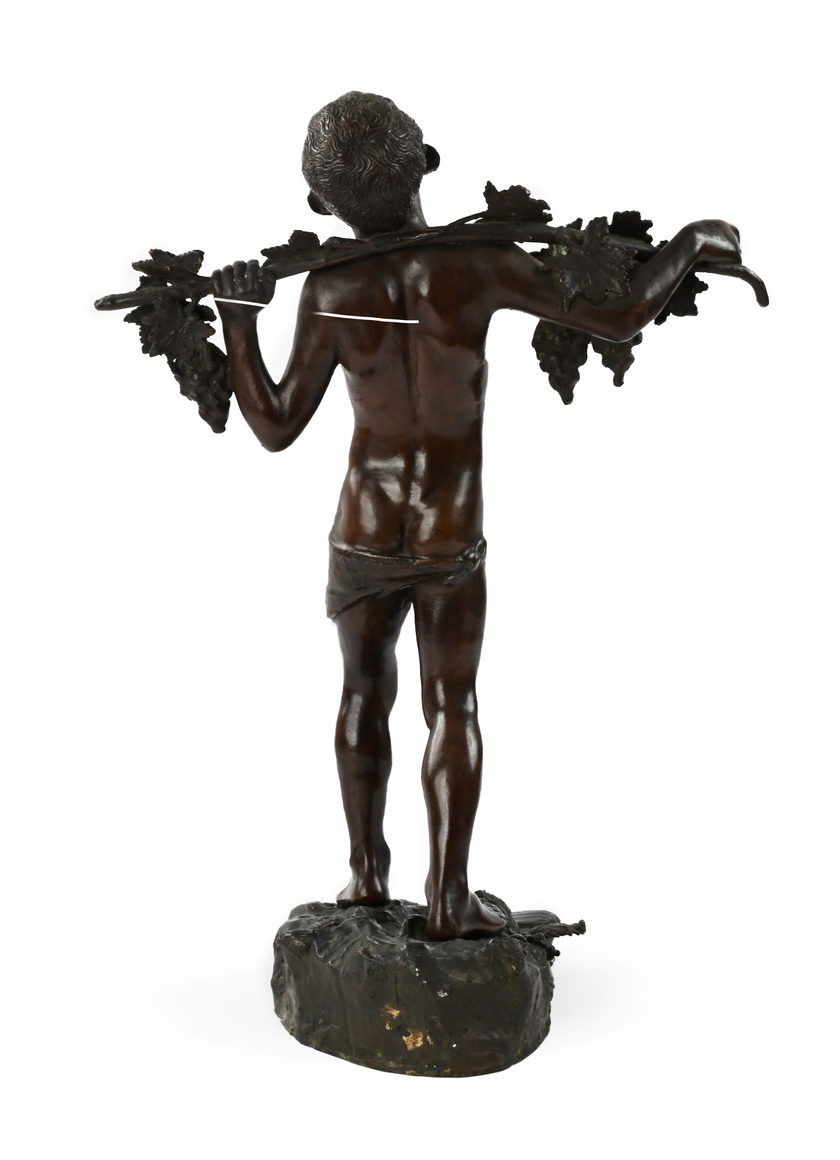 Fonderia Napoletana del XIX Secolo - Giovane vendemmiatore/Allegoria dell’autunno, bronzo brunito...