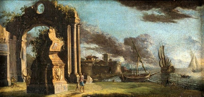 Scuola Napoletana. XVII Secolo - Capriccio Architettonico