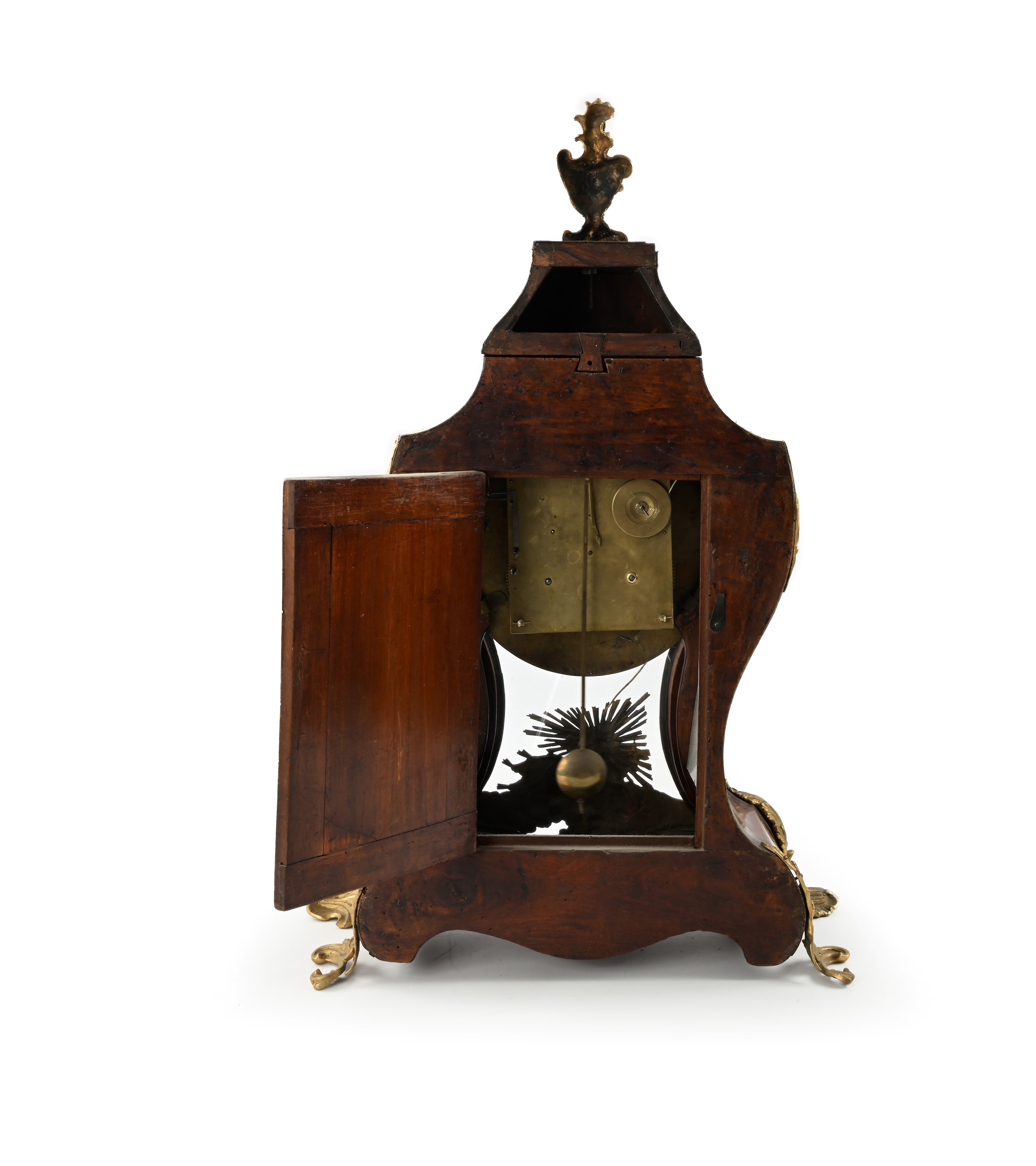 Pendola in ebano viola, metà del XVIII secolo