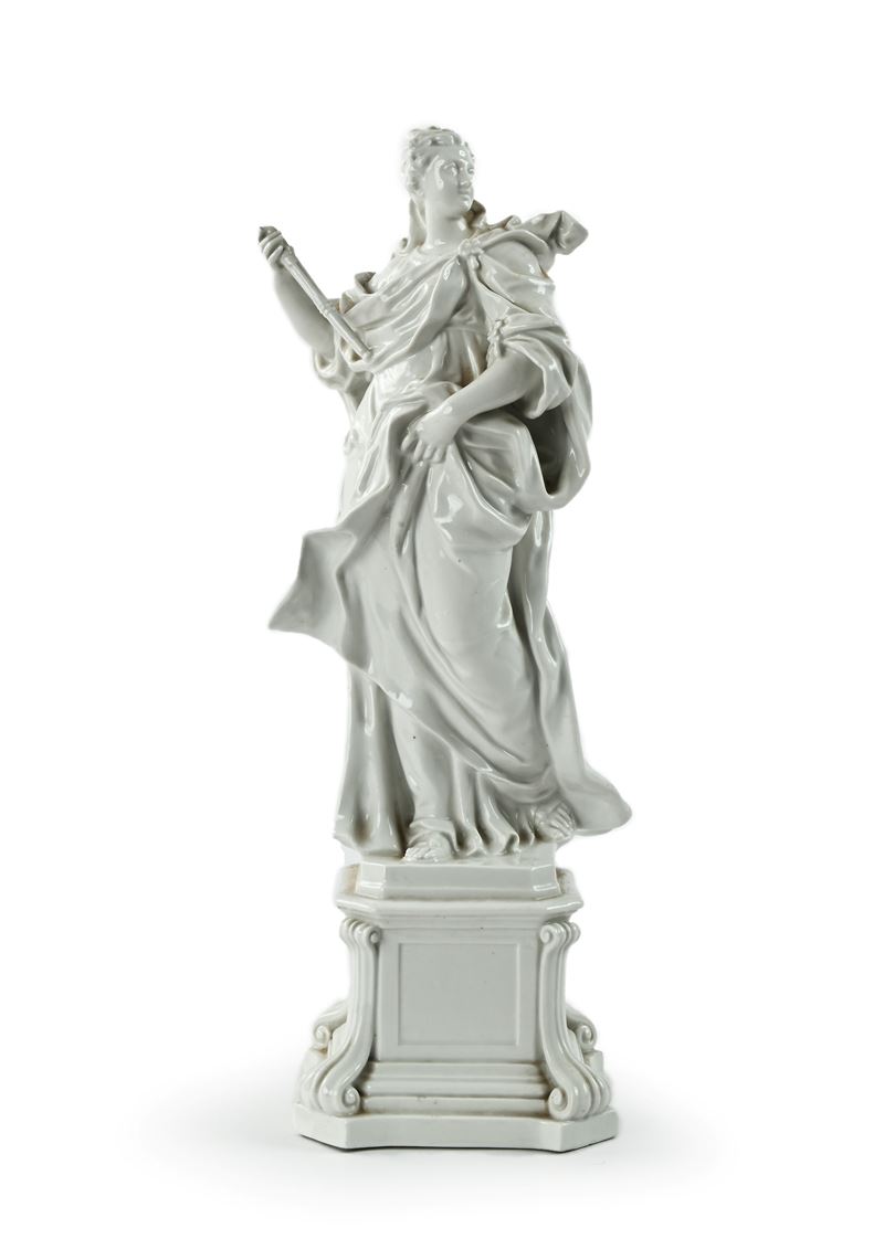 Manifattura di Capodimonte, Scultura in porcellana bianca raffigurante la Monarchia,  XIX secolo