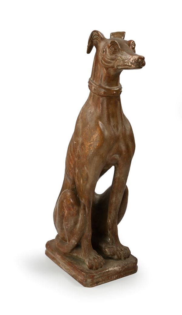 Cane levriero in terracotta  - Auction Time Auction - Antiques: Furniture, Accessories, Prints and Porcelain - Casa d'Aste Arcadia