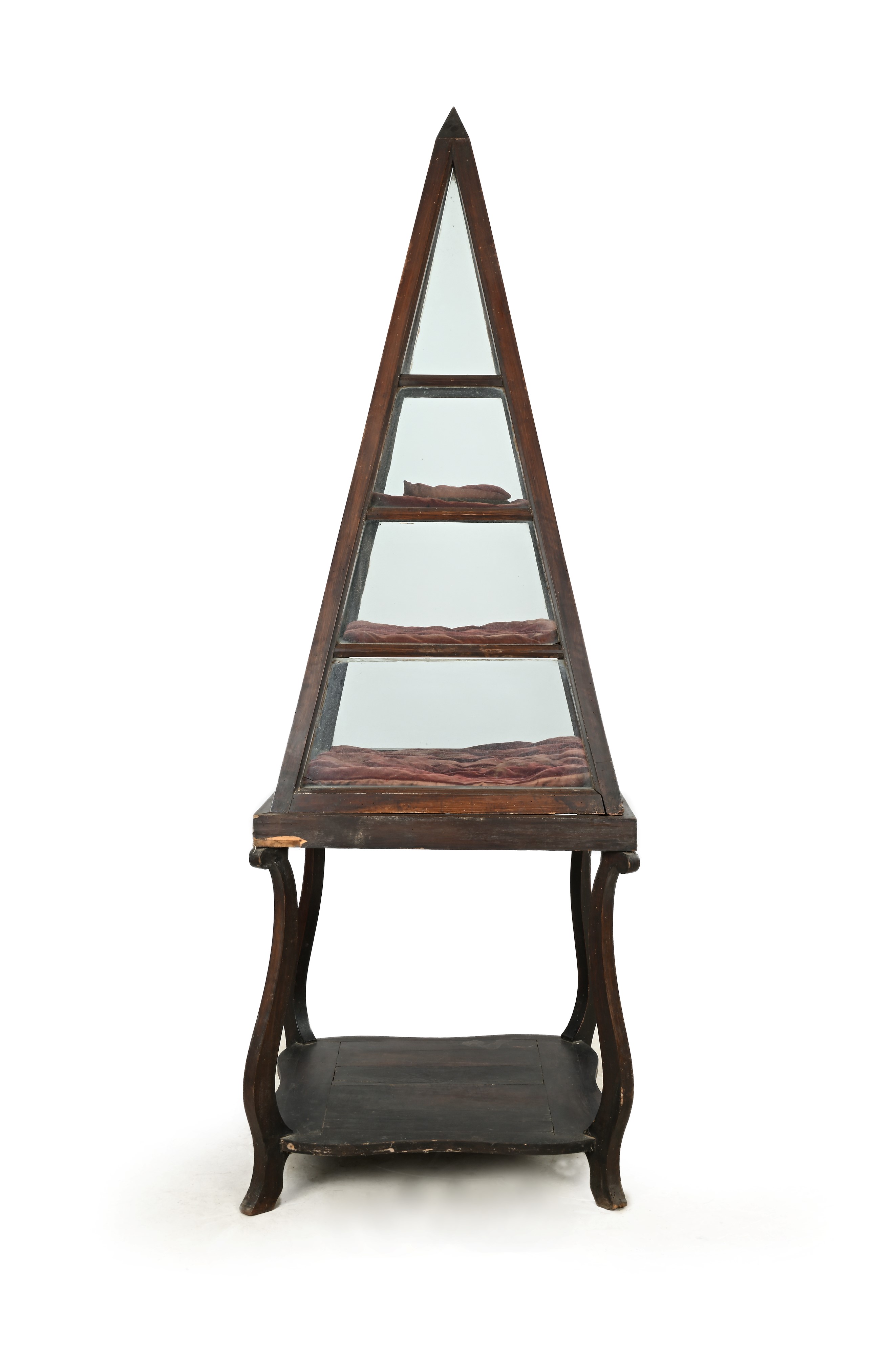 Grande vetrina piramidale in legno, XIX secolo
