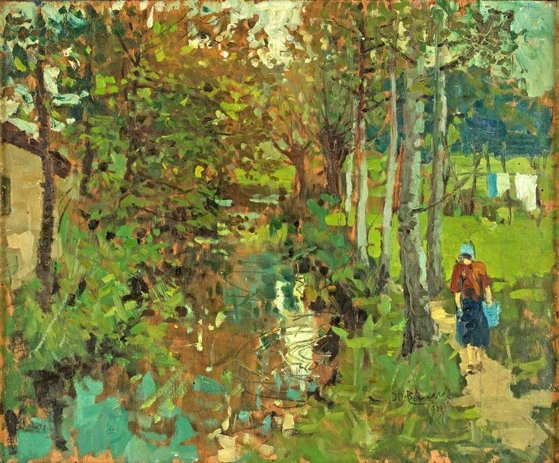 Domenico De Bernardi - Paesaggio con Figura