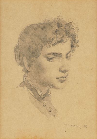 Ritratto femminile, matita su carta