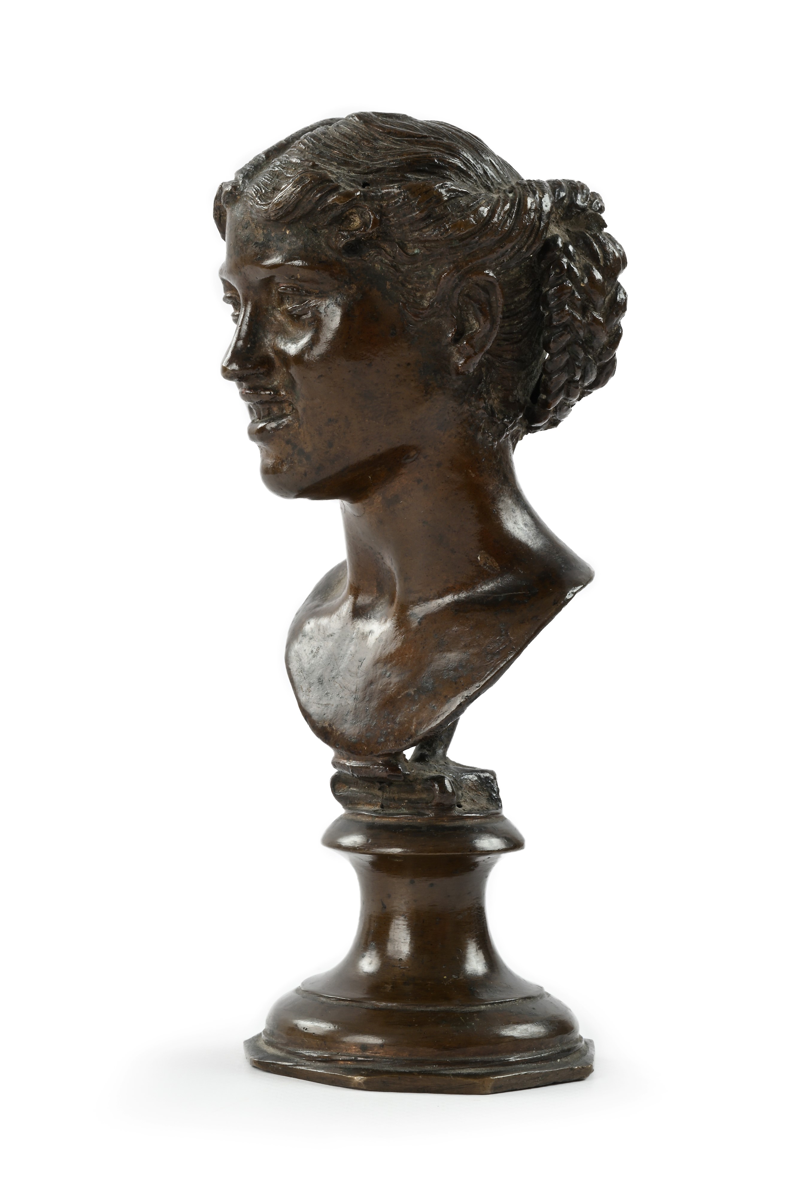Fonderia Napoletana del XIX Secolo - Testa di donna caprese (Ritratto di Rosa Ferraro) in bronzo