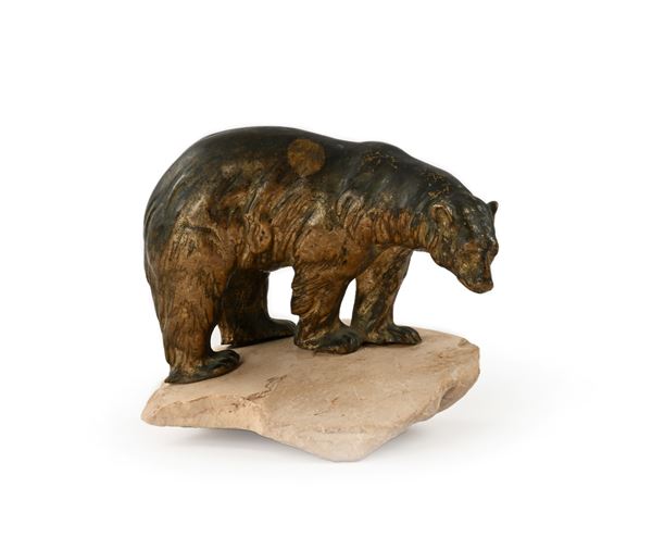 Scultura in bronzo raffigurante un orso polare  - Auction Time Auction - Antiques: Furniture, Accessories, Prints and Porcelain - Casa d'Aste Arcadia