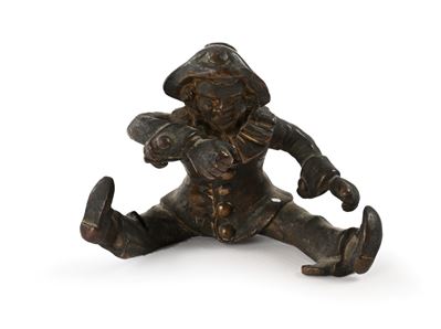 Giullare in bronzo, piccola figura seduta (XX secolo)