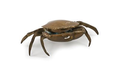 Posacenere in ottone dorato a forma di granchio