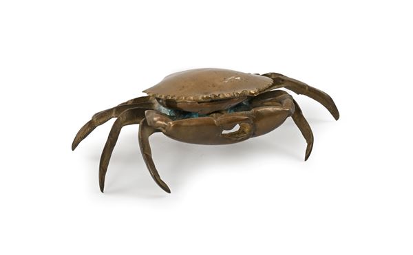 Posacenere in ottone dorato a forma di granchio