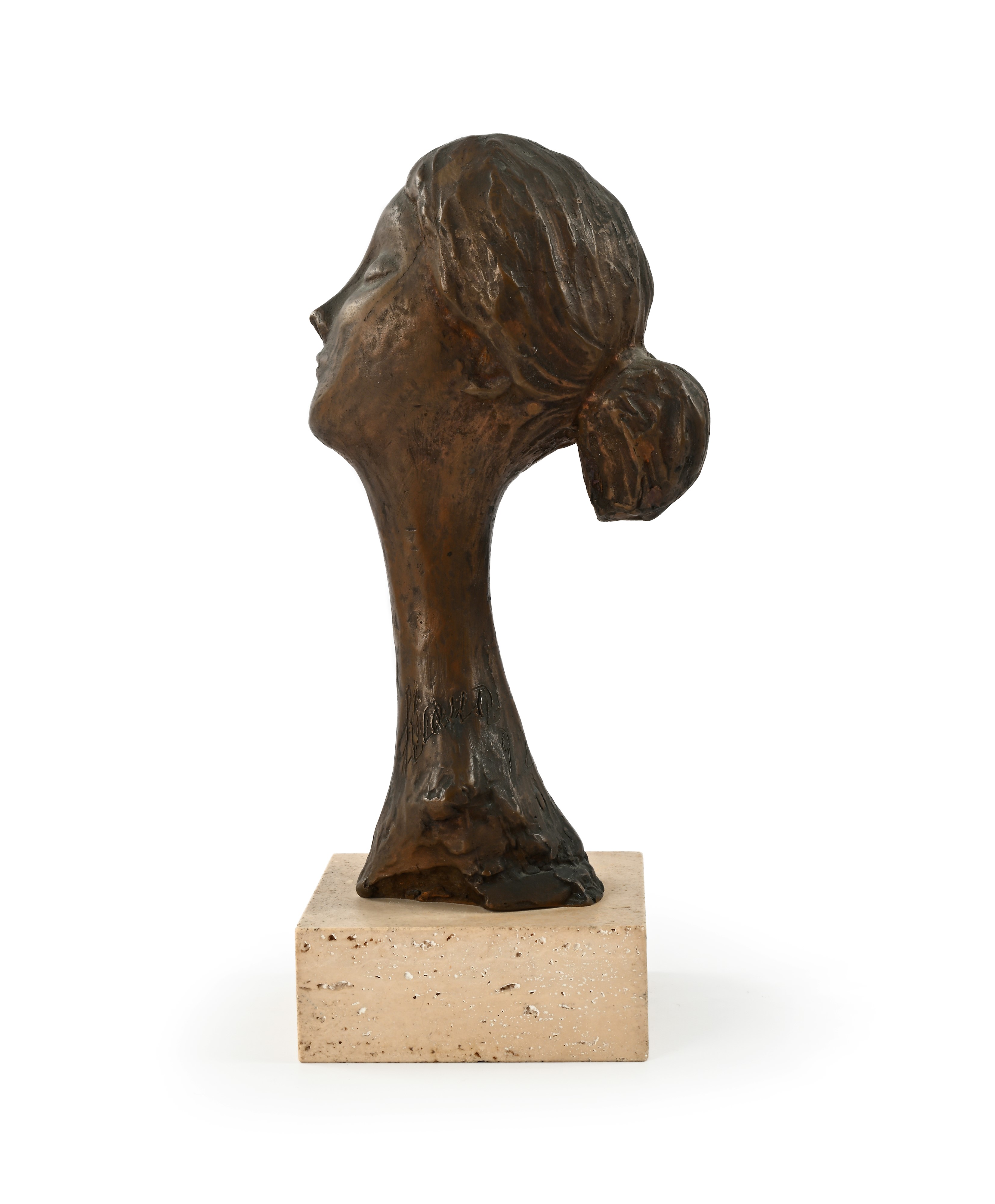 Bronzo patinato, Testa femminile con lungo collo