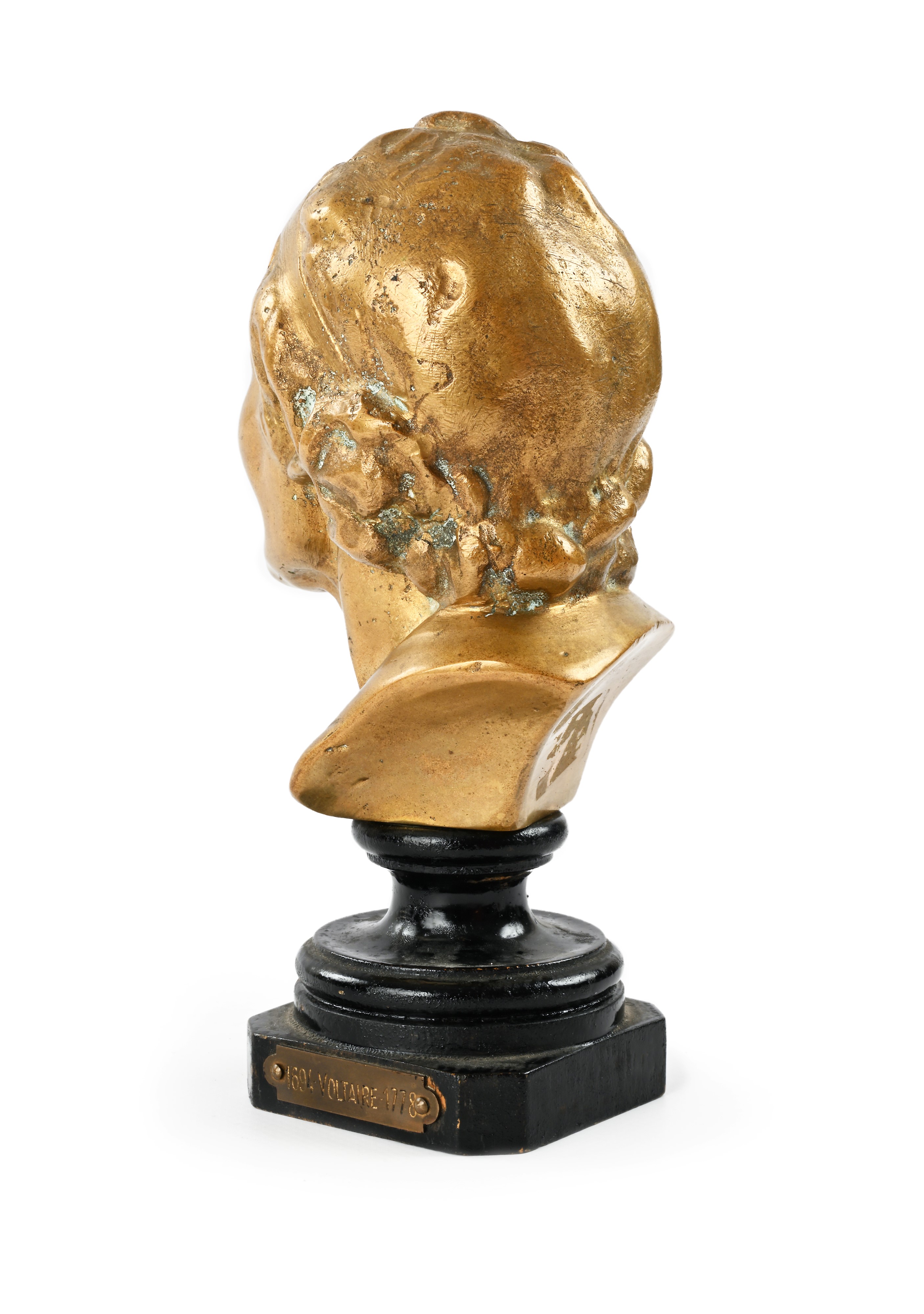 Etienne Maurice Falconet (dopo), Testa di Voltaire, bronzo dorato