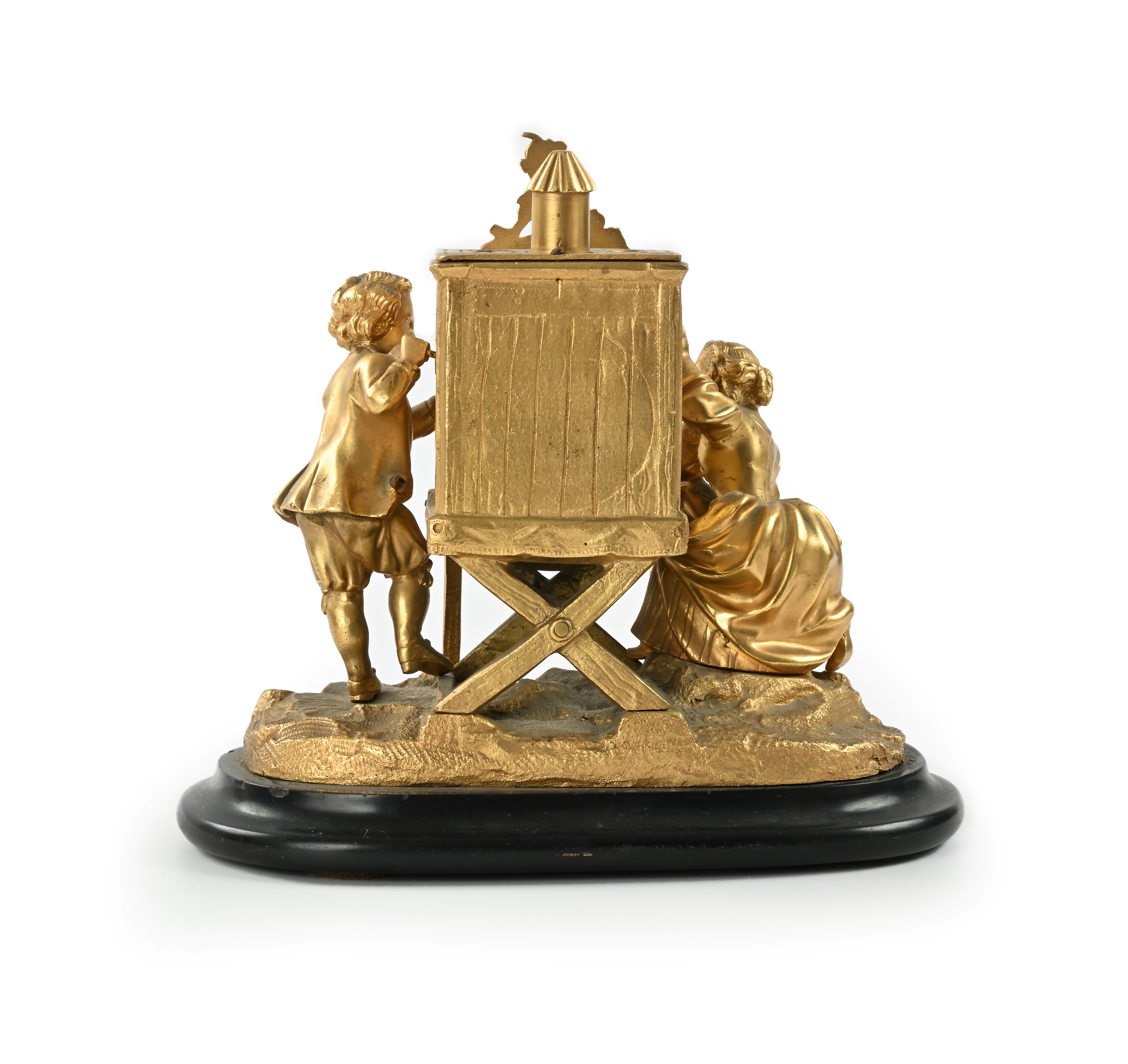 Pendola, bronzo dorato con figure, Francia, metà del XIX secolo
