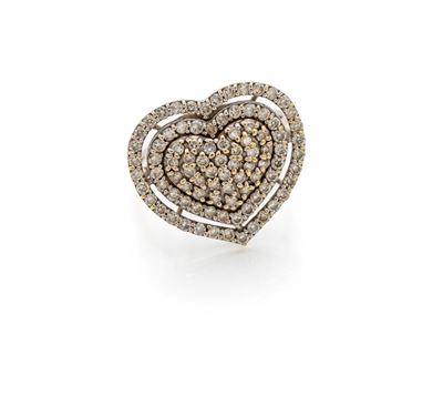 Anello in oro bianco 750/000 con diamanti rotondi brillanti