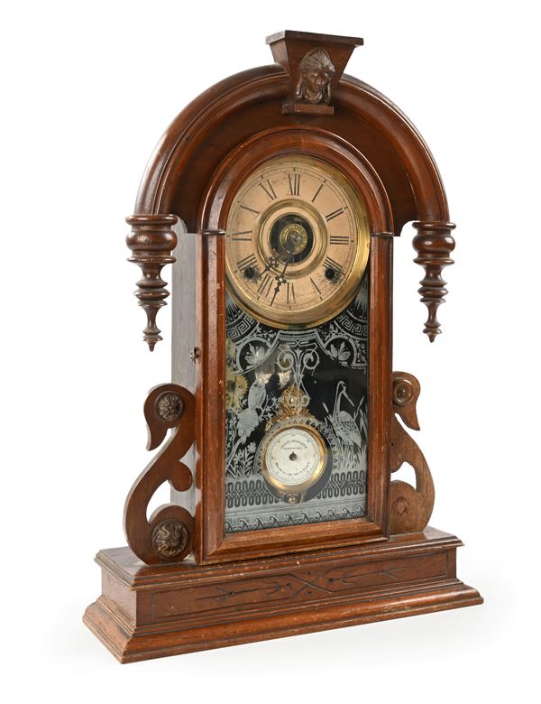 Pendola da tavolo vittoriana in legno con cassa centinata, Jacot's Regulator, Inghilterra, seconda metà del XIX secolo  - Auction Time Auction - Antiques: Furniture, Accessories, Prints and Porcelain - Casa d'Aste Arcadia