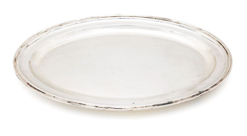 Argenteria, Grande vassoio ovale in argento 800/000