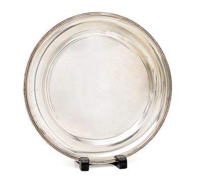 Piatto circolare in argento 800/000, diametro 27 cm