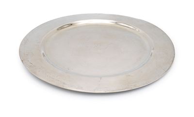 Piatto circolare in argento, diametro 30 cm, gr. 585