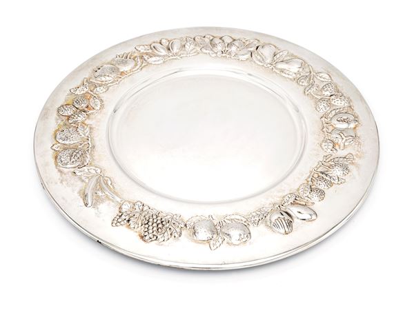 Vassoio circolare in argento sterling