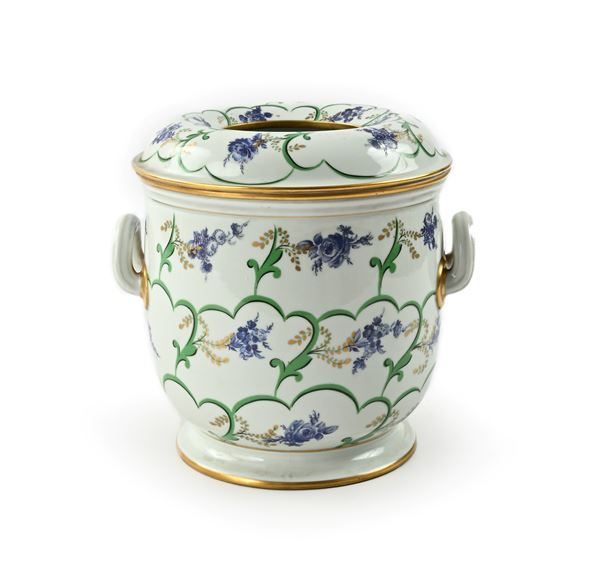 Rinfresca bottiglia biansato in porcellana, Meissen