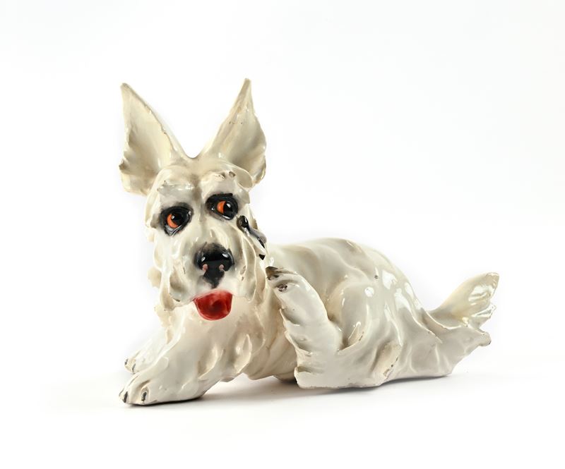 Ceramica smaltata, Cane westie con orecchie appuntite