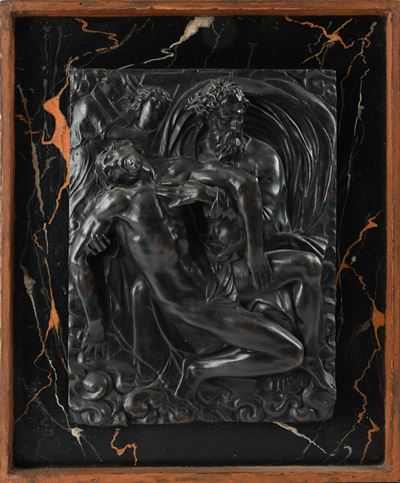 Compianto su Cristo morto, bassorilievo in bronzo