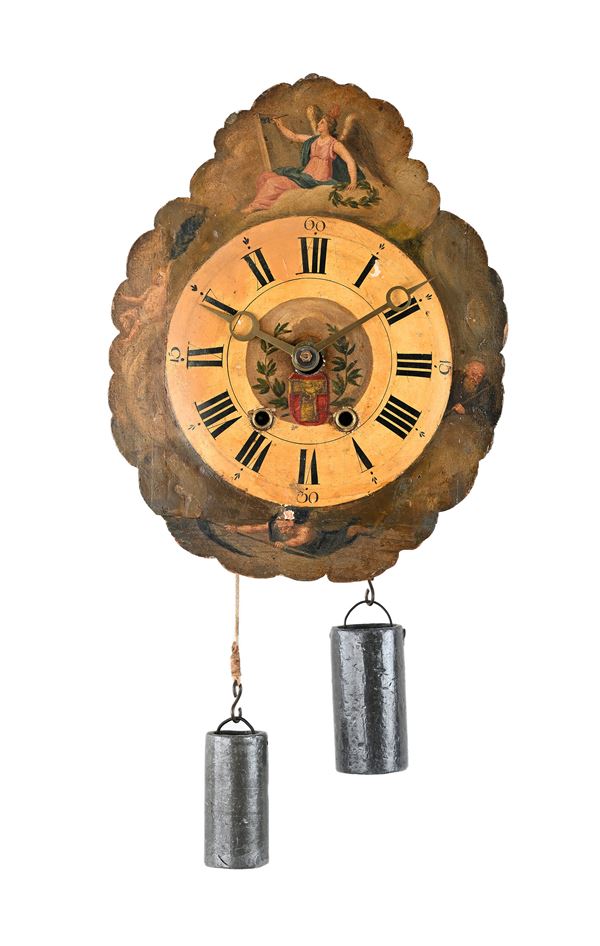 Orologio a pendolo in legno dipinto