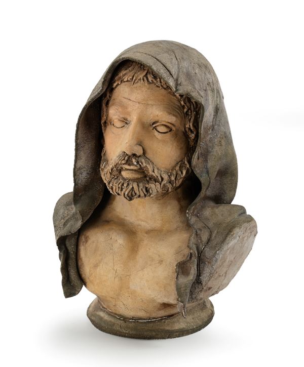 Testa di arabo in terracotta, Caltagirone