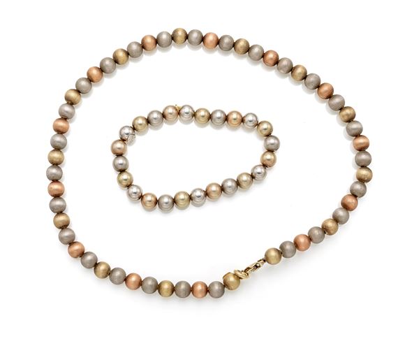 Parure di Passadiuti composta da collana e bracciale a sfere