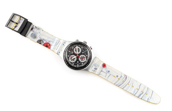 Swatch Irony Chrono Aluminium - Orologio da polso al quarzo cronografo con datario da uomo in alluminio con cinturino e fibbia originali