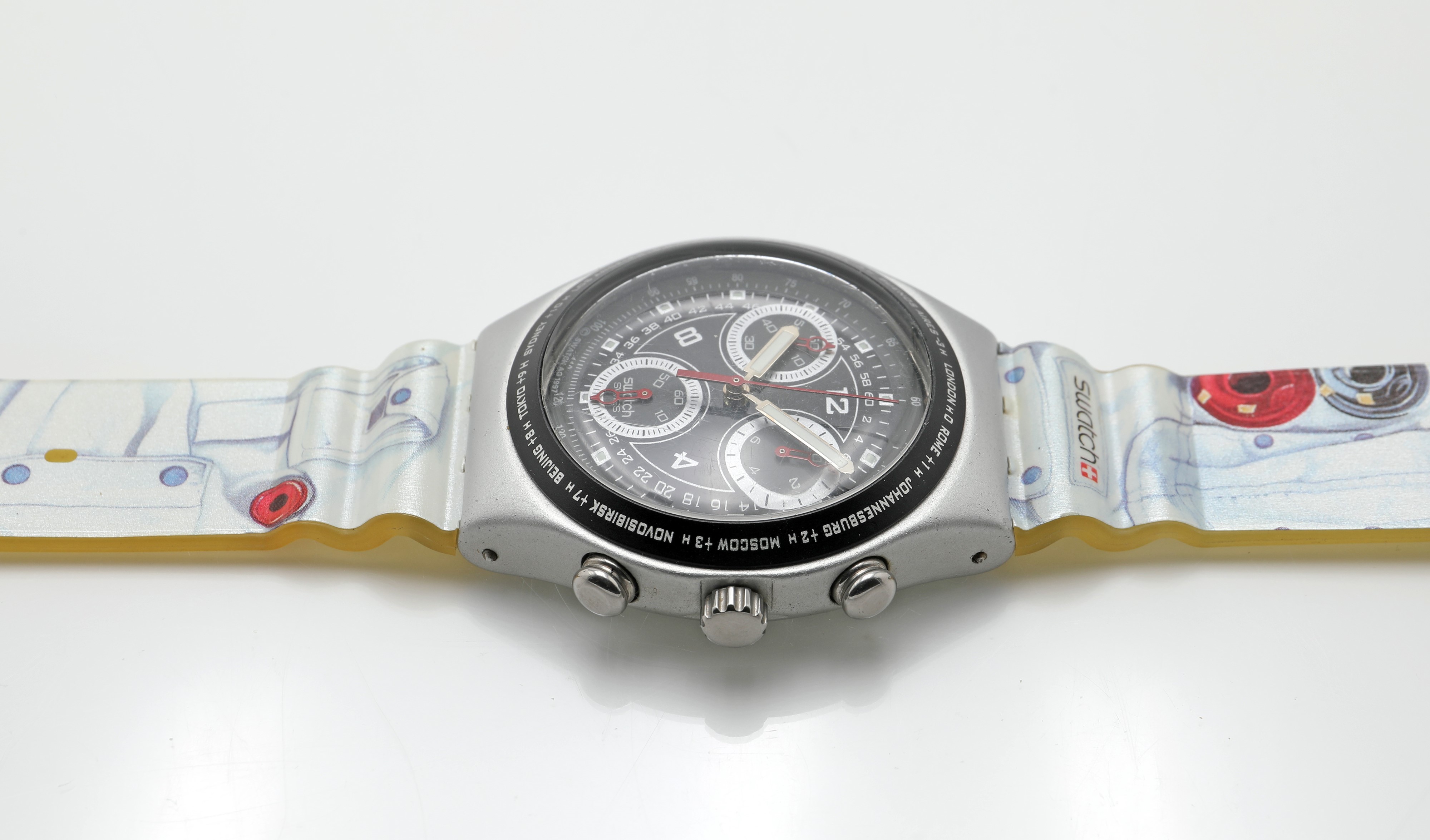 Swatch, Irony Chrono Aluminium — orologio da polso al quarzo cronografo con datario