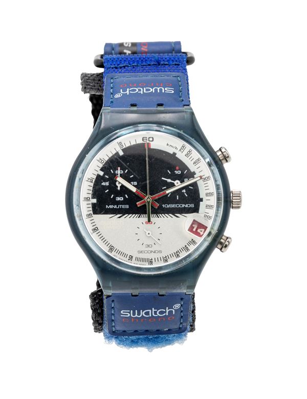 Swatch Chrono VELOCITA SCN405 - Orologio da polso al quarzo cronografo con datario da uomo con cinturino e fibbia originali