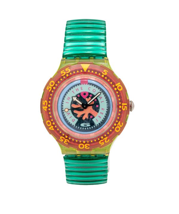 Swatch Scuba 200 Dive in the coral reef - Swatch Irony - Orologio da polso al quarzo da uomo con cinturino e fibbia originali  - Auction Timed Auction - Wristwatches, Pocket Watches, Table Clocks, Pens, and Desk Accessories - Casa d'Aste Arcadia