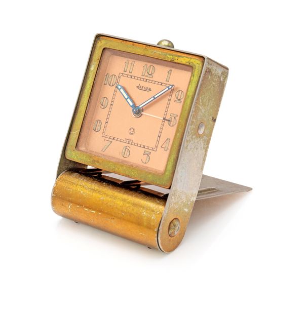 Jaeger 2 days - Orologio sveglia a carica manuale 2 giorni da viaggio in metallo a scomparsa