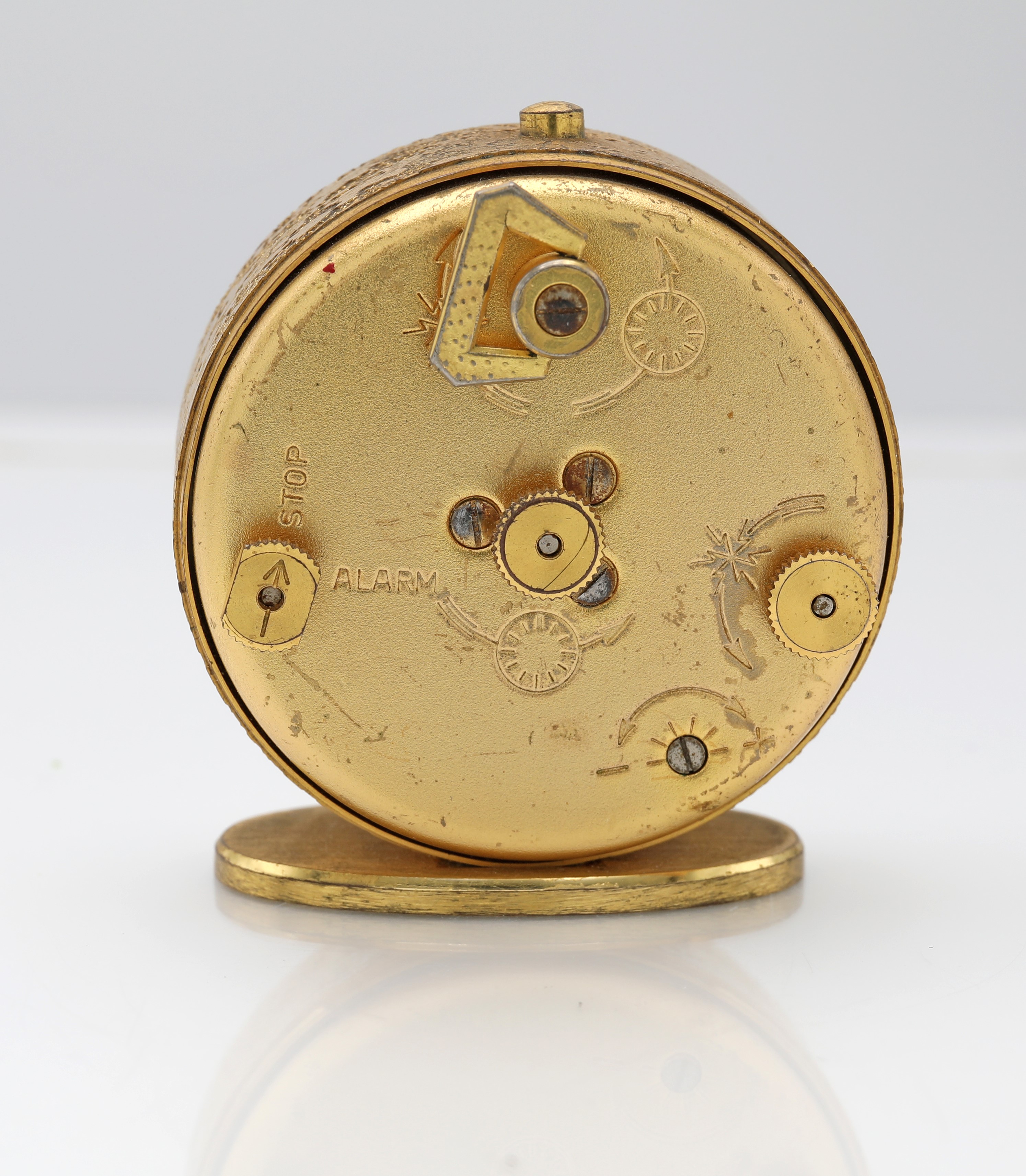 Jaeger, Jaeger Recital 8 days: orologio sveglia da viaggio a carica manuale in ottone dorato e sa...