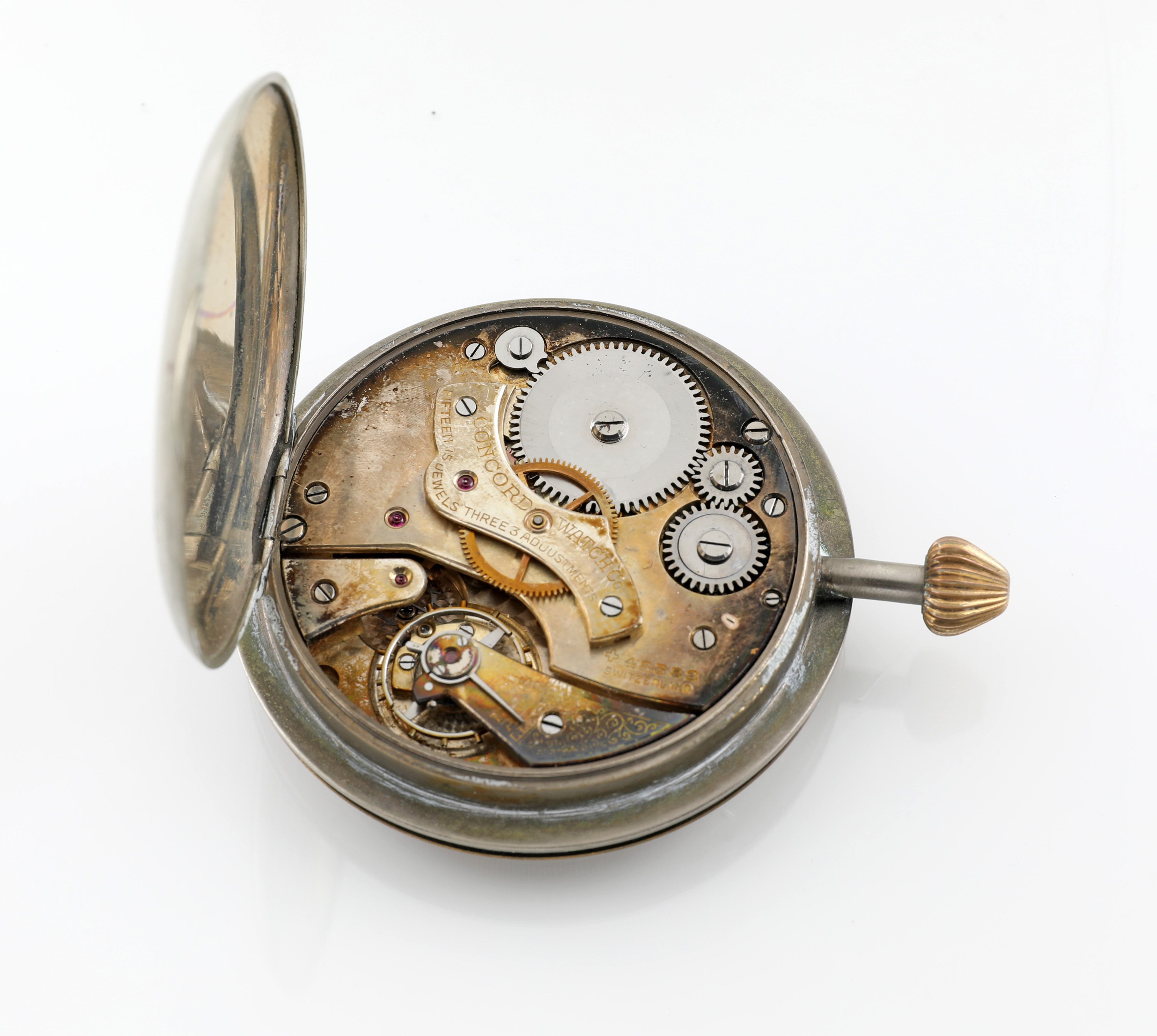 Concord Watch Co., Tiffany & Co. 8 days, orologio da automobile a carica manuale in metallo croma...