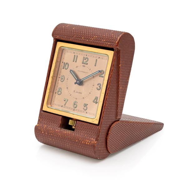 Hausmann & Co. - Orologio sveglia da viaggio a carica manuale 8 giorni in ottone