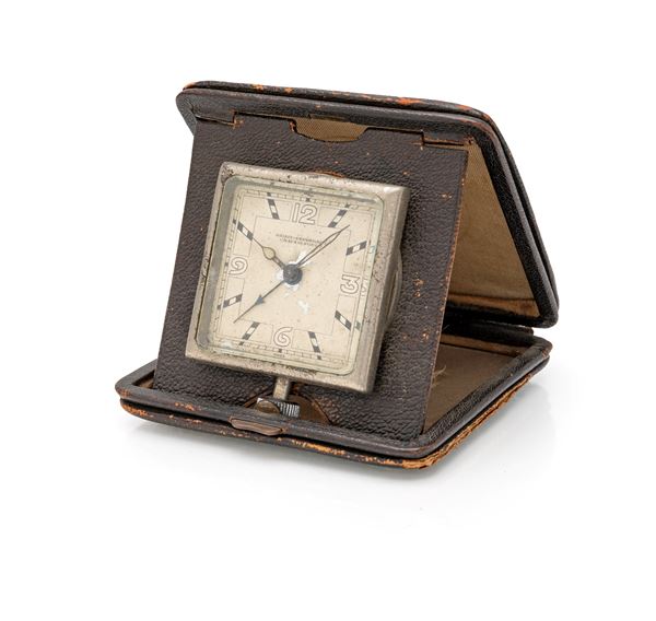 Girard-Perregaux Chaux de Fonds Brevet 124160 112427- Orologio sveglia da viaggio a carica manuale in metallo cromato