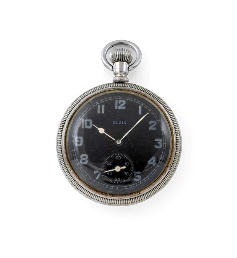 Elgin Natl Watch Co., Orologio militare da tasca britannico British Broad Arrow G.S.T.P., scappam...
