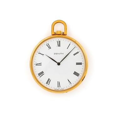 Zenith, Orologio da tasca con scappamento ad ancora remontoir, metallo placcato oro giallo