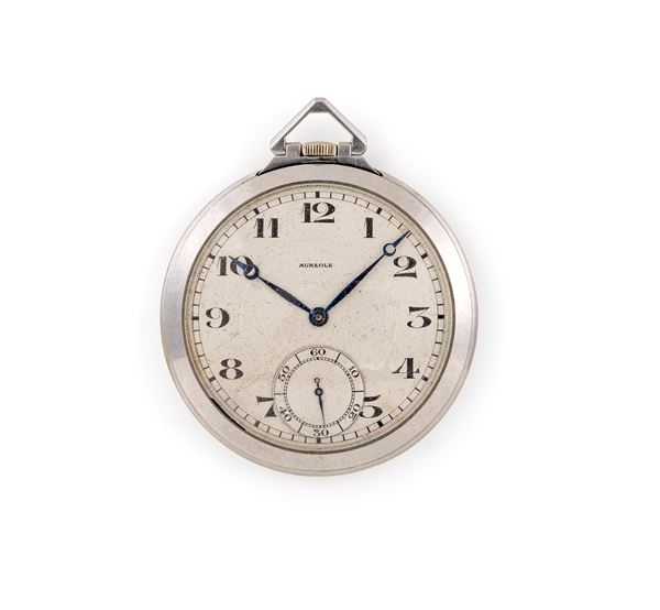 Aureole - Orologio da tasca extraplat con scappamento ad ancora e spirale Breguet remontoir da uomo in platino