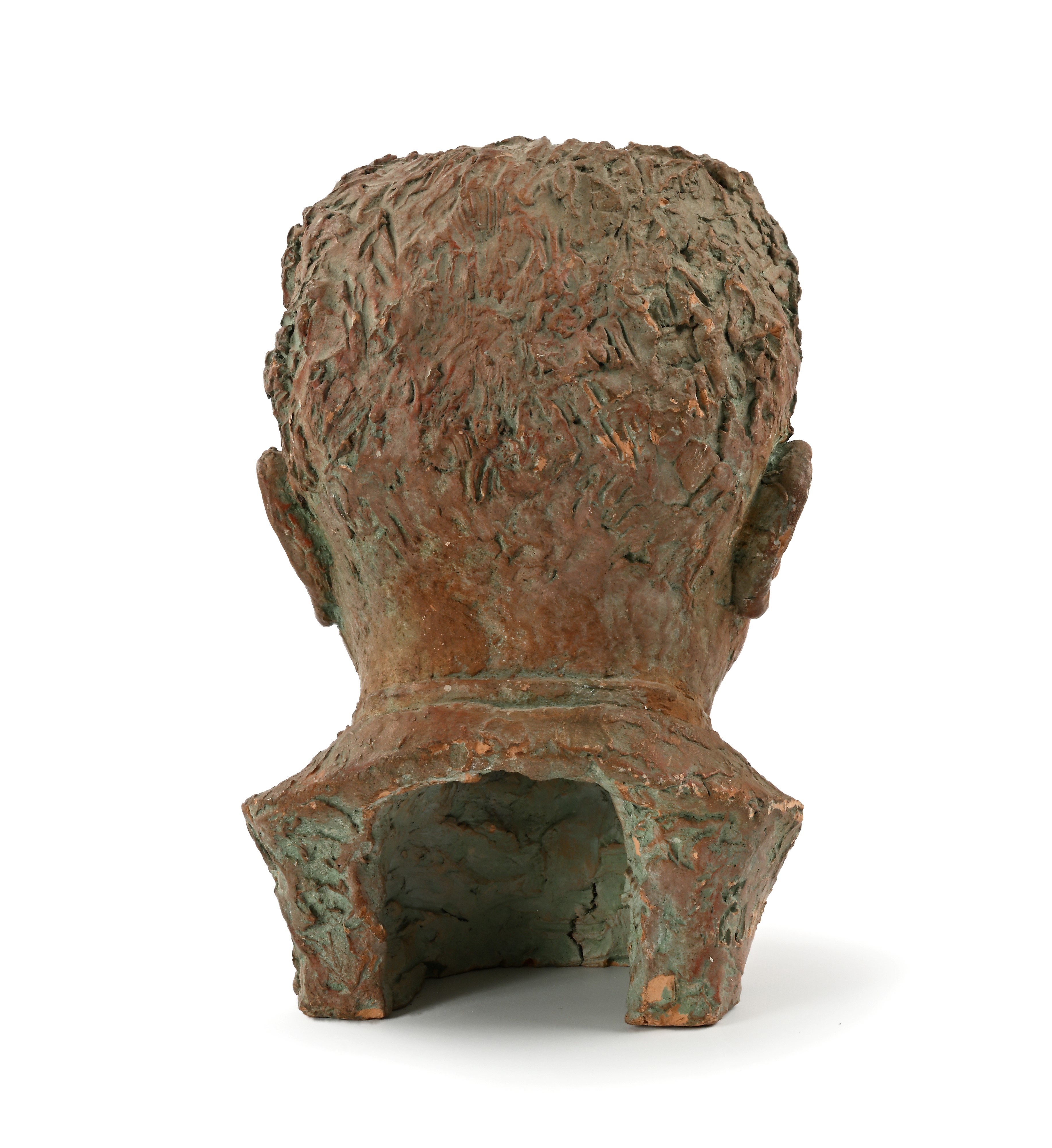 Scultore Fine XIX/inizi XX Secolo - Ritratto di uomo con baffi e pizzetto in terracotta
