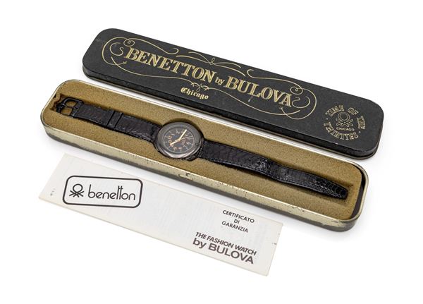 Benetton by Bulova Modello Chicago - Orologio da polso al quarzo in metallo brunito con fondello in acciaio