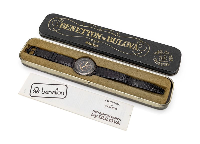 Benetton by Bulova, Orologio da polso al quarzo “Chicago” in metallo brunito, anni ’80