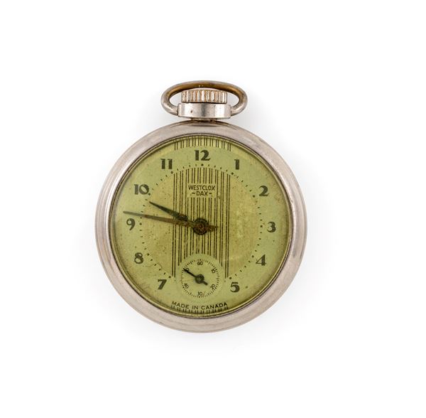 Westclox Dax - Orologio da tasca da ferroviere remontoir da uomo in metallo cromato 