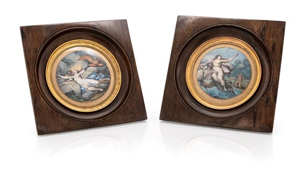Anonimo del XIX secolo - a) Giove e la ninfa Io  b) Nesso e Deianira  